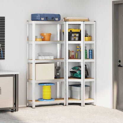 vidaXL Ensemble d'étagères à 5 niveaux 2 pcs acier bois d'ingénierie