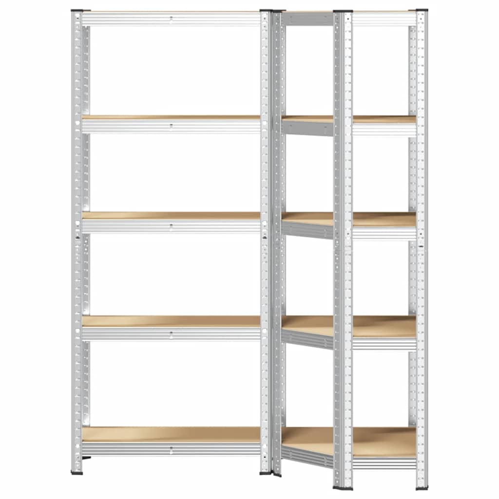 vidaXL Ensemble d'étagères à 5 niveaux 2 pcs acier bois d'ingénierie