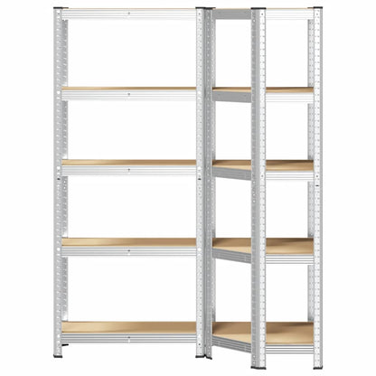 vidaXL Ensemble d'étagères à 5 niveaux 2 pcs acier bois d'ingénierie