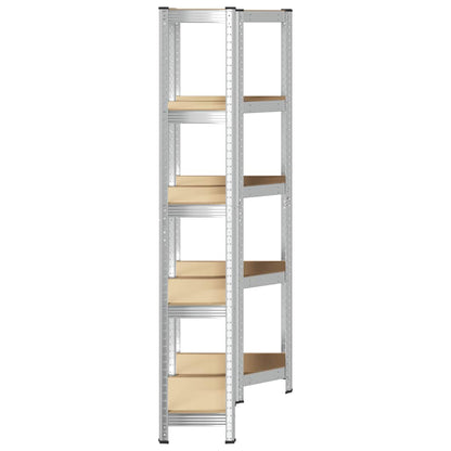 vidaXL Ensemble d'étagères à 5 niveaux 2 pcs acier bois d'ingénierie