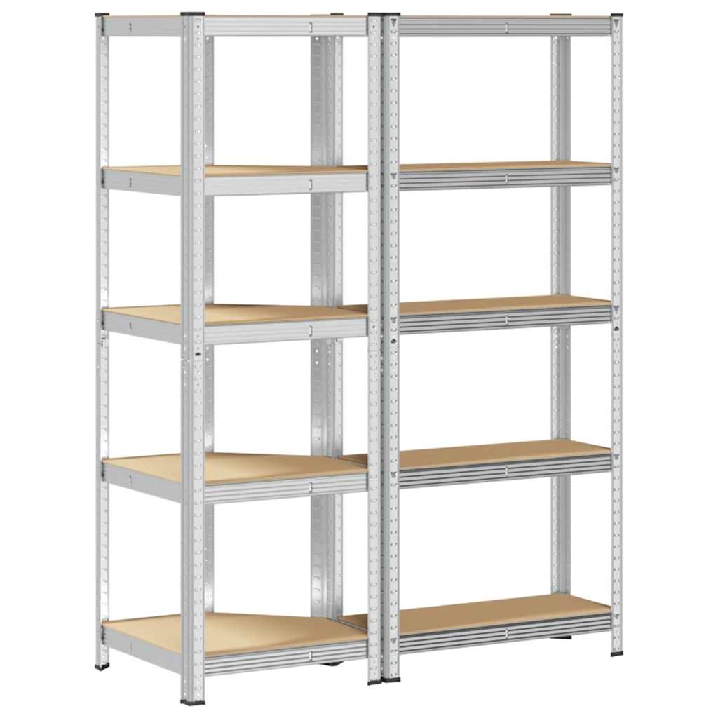 vidaXL Ensemble d'étagères à 5 niveaux 2 pcs acier bois d'ingénierie