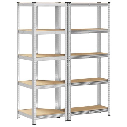 vidaXL Ensemble d'étagères à 5 niveaux 2 pcs acier bois d'ingénierie