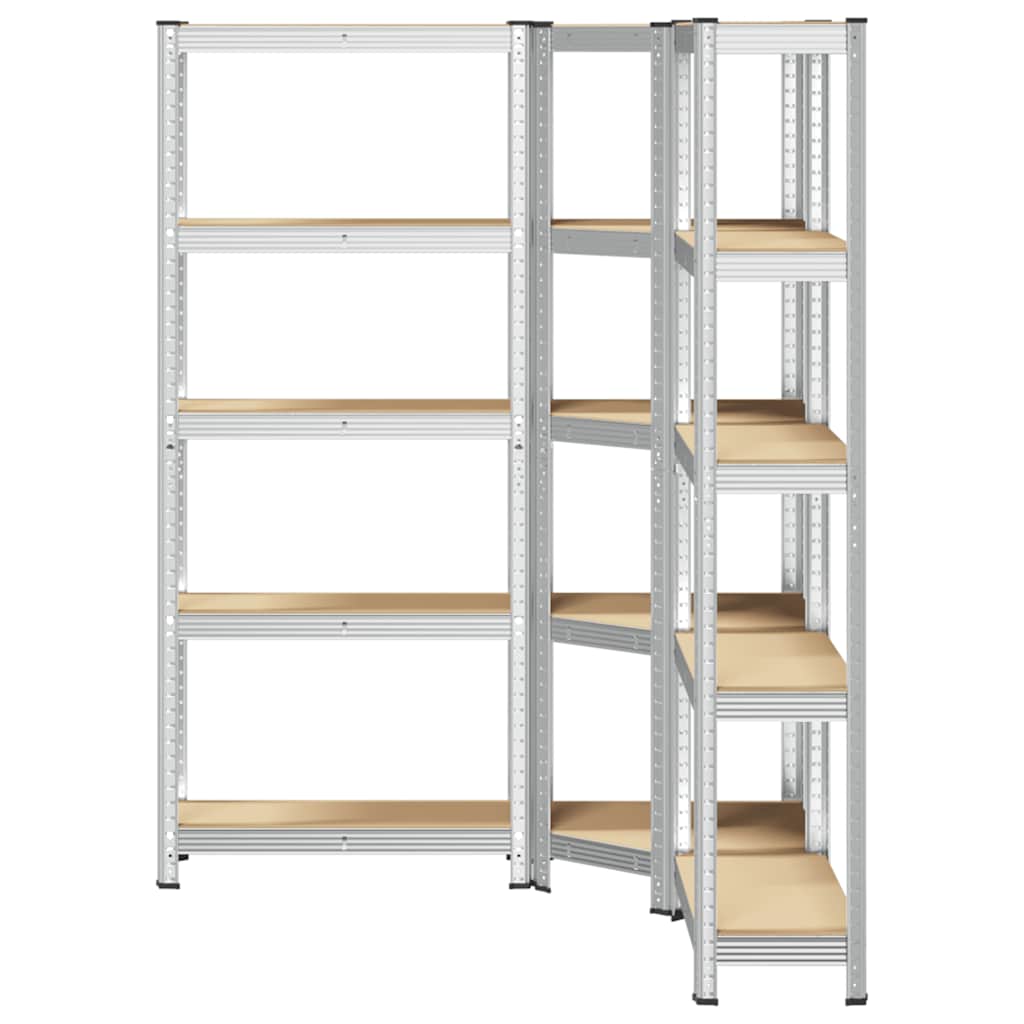 vidaXL Ensemble d'étagères à 5 niveaux 3 pcs acier bois d'ingénierie