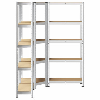 vidaXL Ensemble d'étagères à 5 niveaux 3 pcs acier bois d'ingénierie