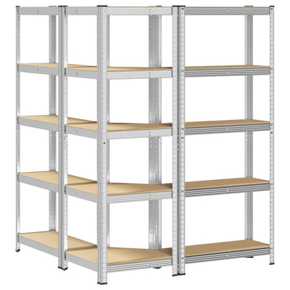 vidaXL Ensemble d'étagères à 5 niveaux 3 pcs acier bois d'ingénierie