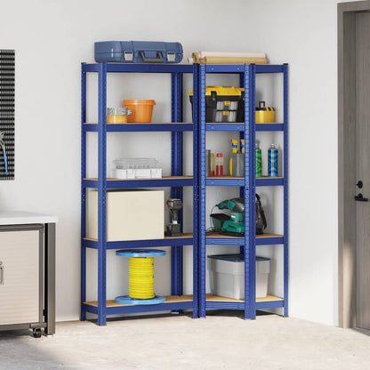 vidaXL Ensemble d'étagères à 5 niveaux 2 pcs acier bois d'ingénierie