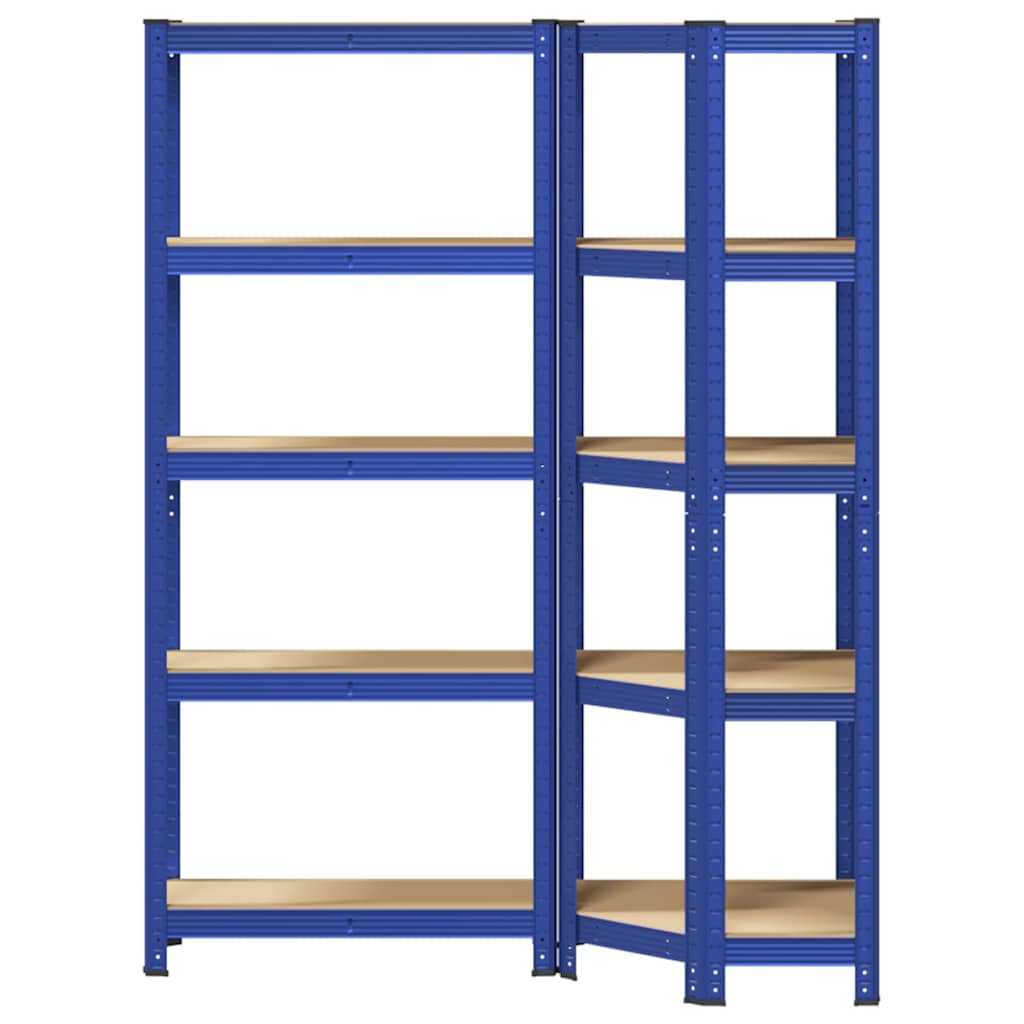 vidaXL Ensemble d'étagères à 5 niveaux 2 pcs acier bois d'ingénierie