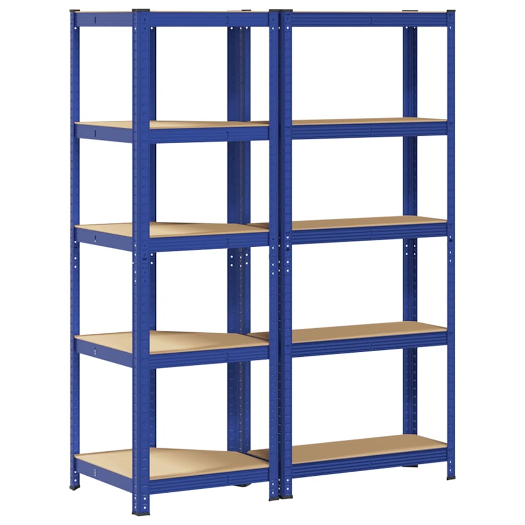 vidaXL Ensemble d'étagères à 5 niveaux 2 pcs acier bois d'ingénierie