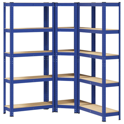 vidaXL Ensemble d'étagères à 5 niveaux 3 pcs acier bois d'ingénierie