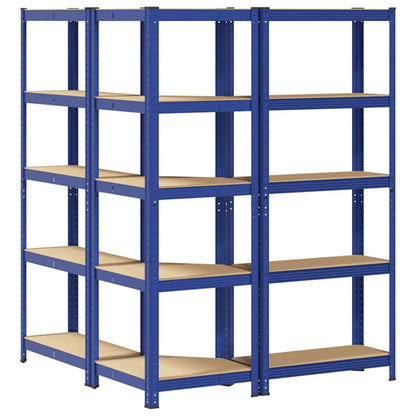 vidaXL Ensemble d'étagères à 5 niveaux 3 pcs acier bois d'ingénierie