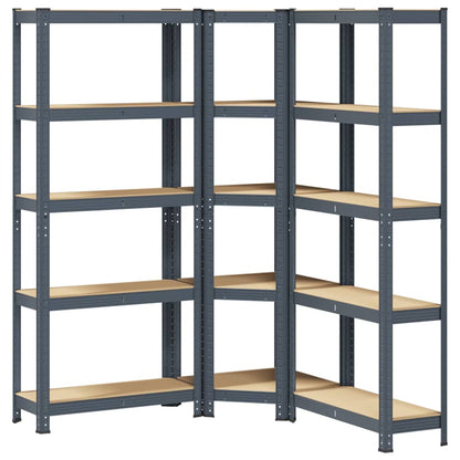 vidaXL Ensemble d'étagères à 5 niveaux 3 pcs acier bois d'ingénierie