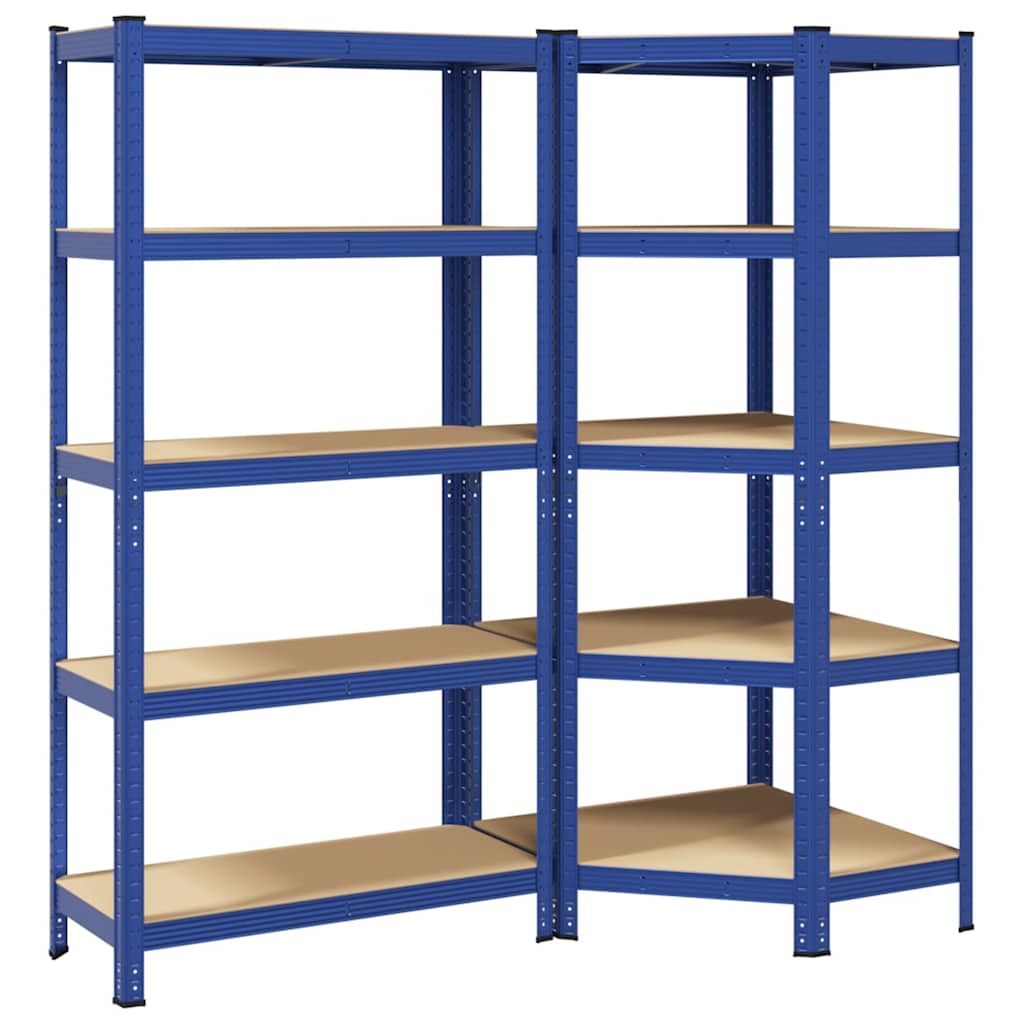 vidaXL Ensemble d'étagères à 5 niveaux 2 pcs acier bois d'ingénierie