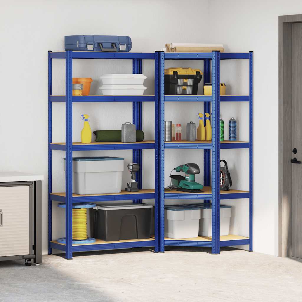 vidaXL Ensemble d'étagères à 5 niveaux 2 pcs acier bois d'ingénierie