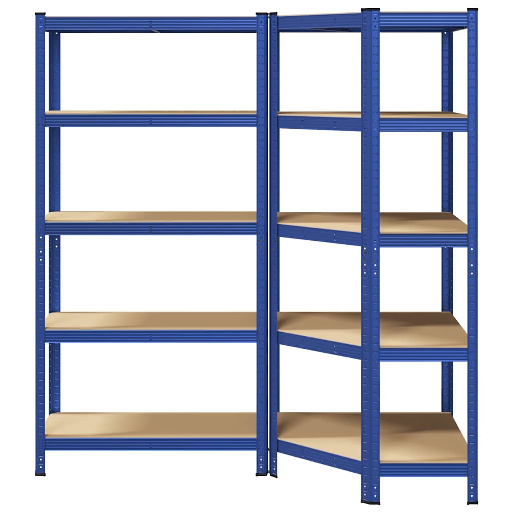 vidaXL Ensemble d'étagères à 5 niveaux 2 pcs acier bois d'ingénierie