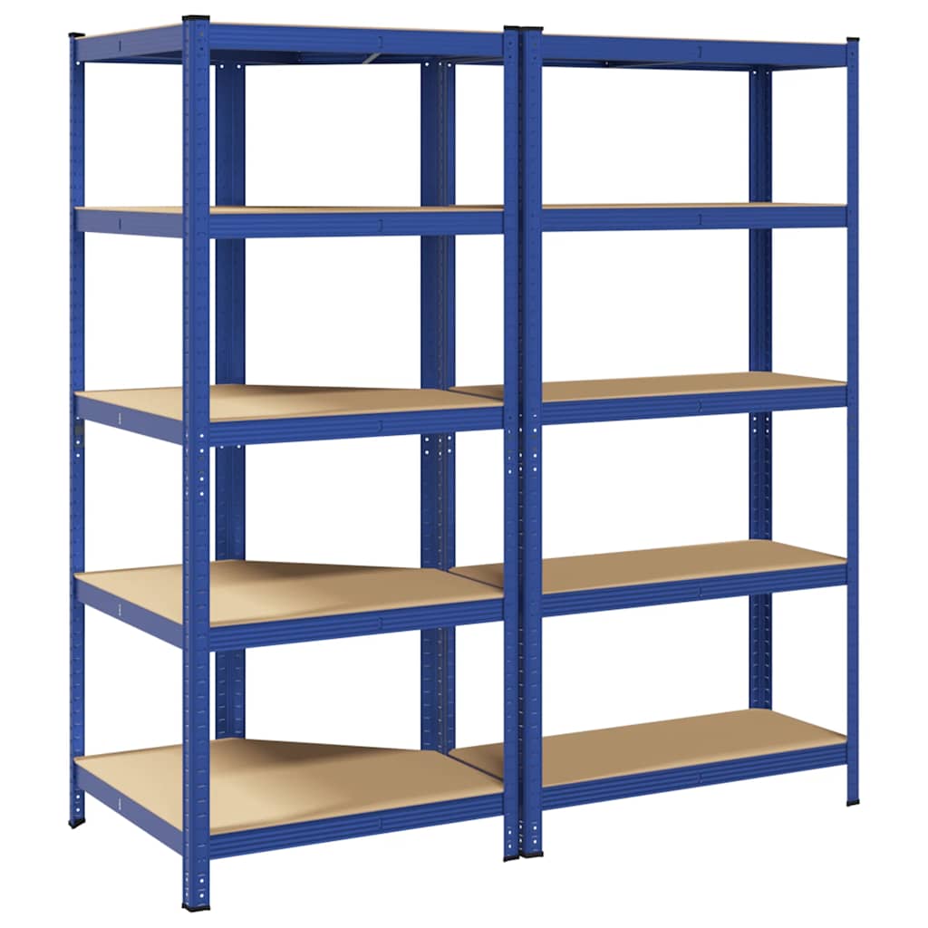 vidaXL Ensemble d'étagères à 5 niveaux 2 pcs acier bois d'ingénierie