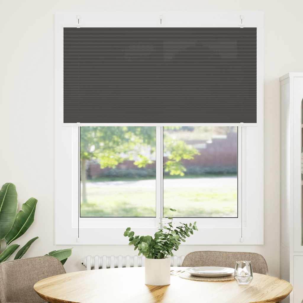 vidaXL Store plissé noir 120x150 cm largeur du tissu 119,4cm polyester