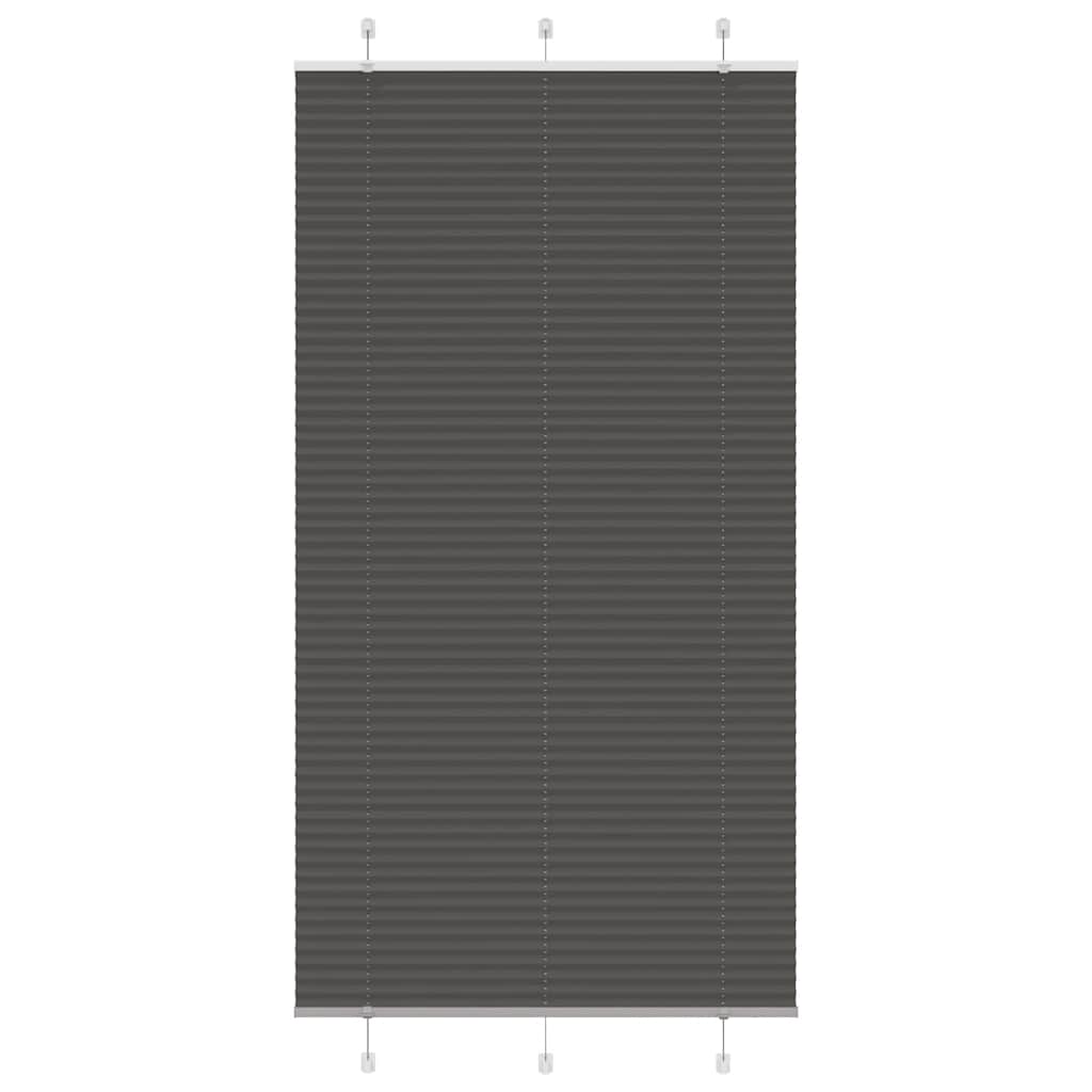 vidaXL Store plissé noir 105x200 cm largeur du tissu 104,4cm polyester