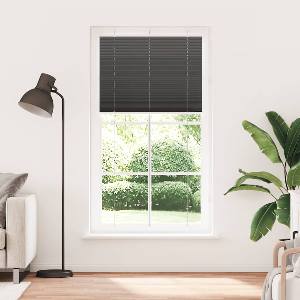 vidaXL Store plissé noir 105x200 cm largeur du tissu 104,4cm polyester