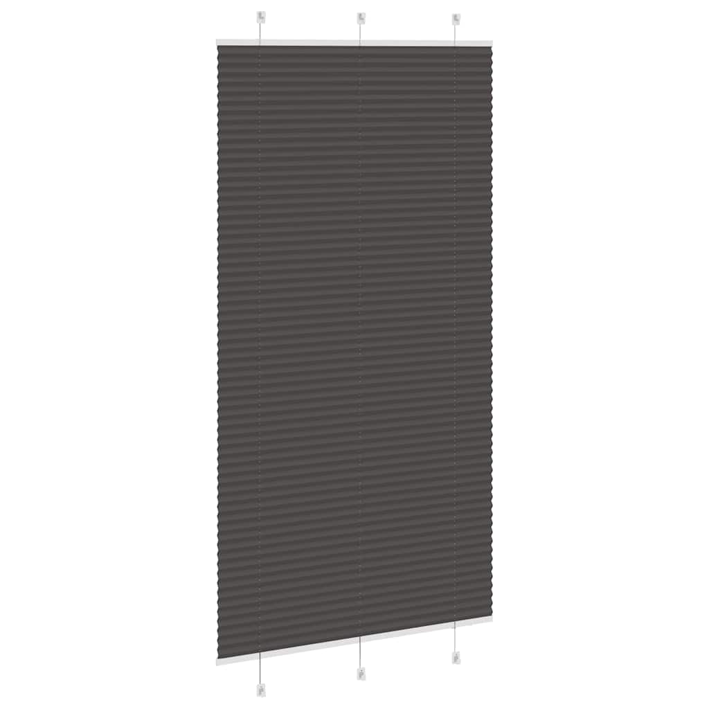 vidaXL Store plissé noir 105x200 cm largeur du tissu 104,4cm polyester