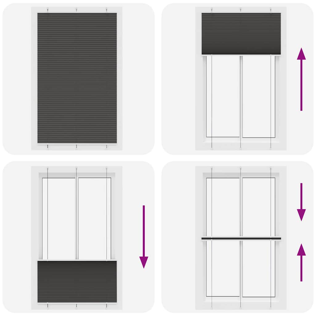 vidaXL Store plissé noir 120x200 cm largeur du tissu 119,4cm polyester