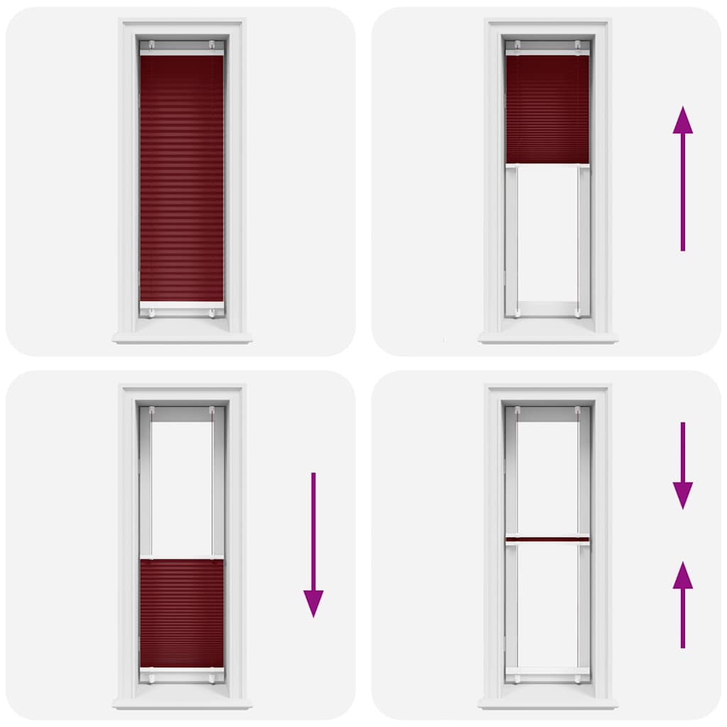 vidaXL Store plissé rouge bordeaux 45x100 cm largeur du tissu 44,4 cm