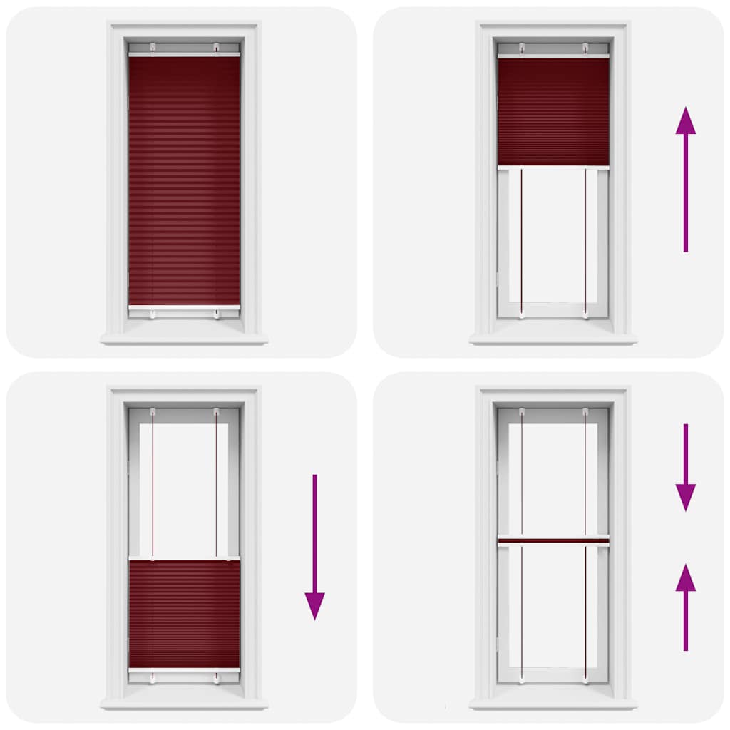 vidaXL Store plissé rouge bordeaux 65x150 cm largeur du tissu 64,4 cm