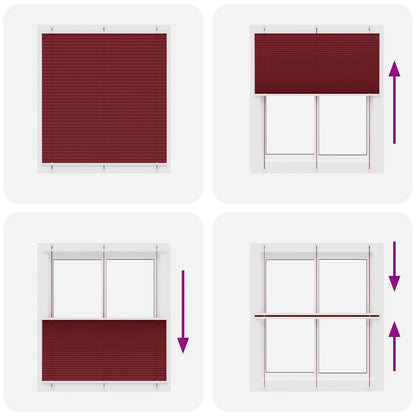 vidaXL Store plissé rouge bordeaux 115x150 cm largeur du tissu 114,4cm