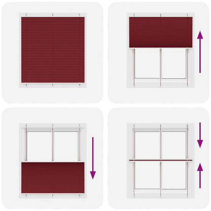 vidaXL Store plissé rouge bordeaux 120x150 cm largeur du tissu 119,4cm