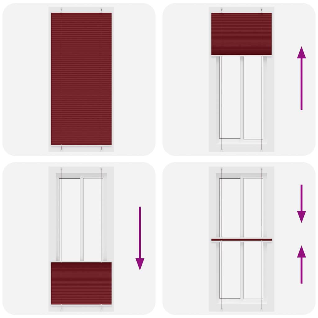 vidaXL Store plissé rouge bordeaux 95x200 cm largeur du tissu 94,4 cm