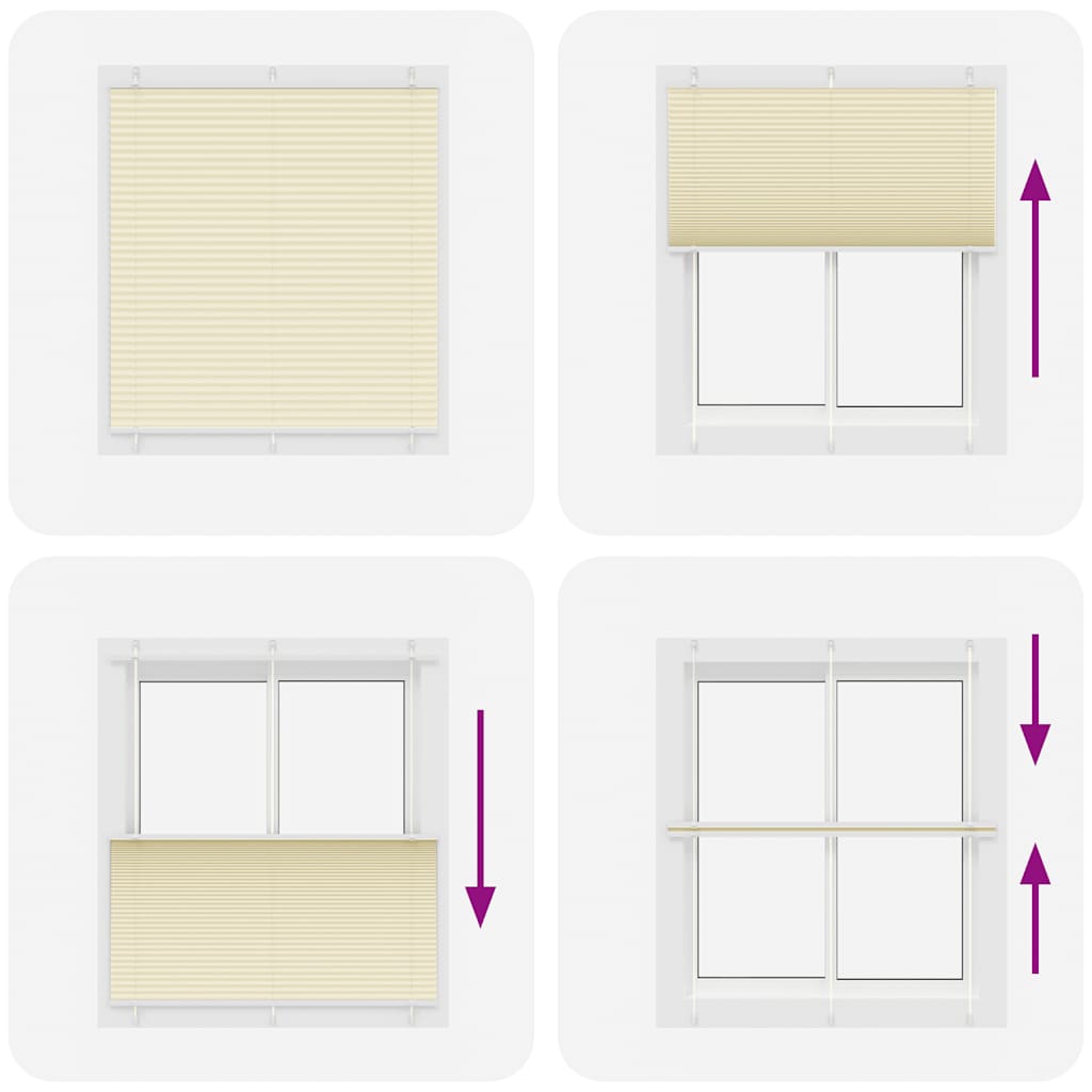 vidaXL Store plissé crème 120x100cm largeur du tissu 119,4cm polyester