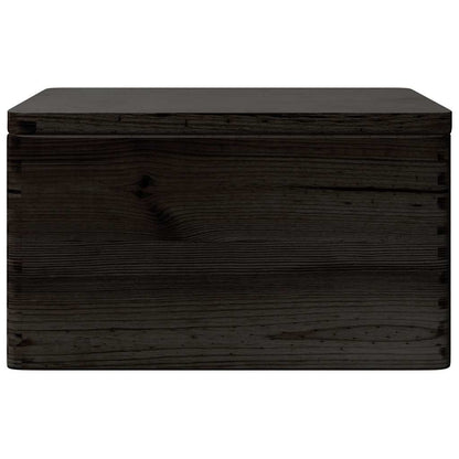 vidaXL Boîte en bois avec couvercle et poignées noir bois pin massif