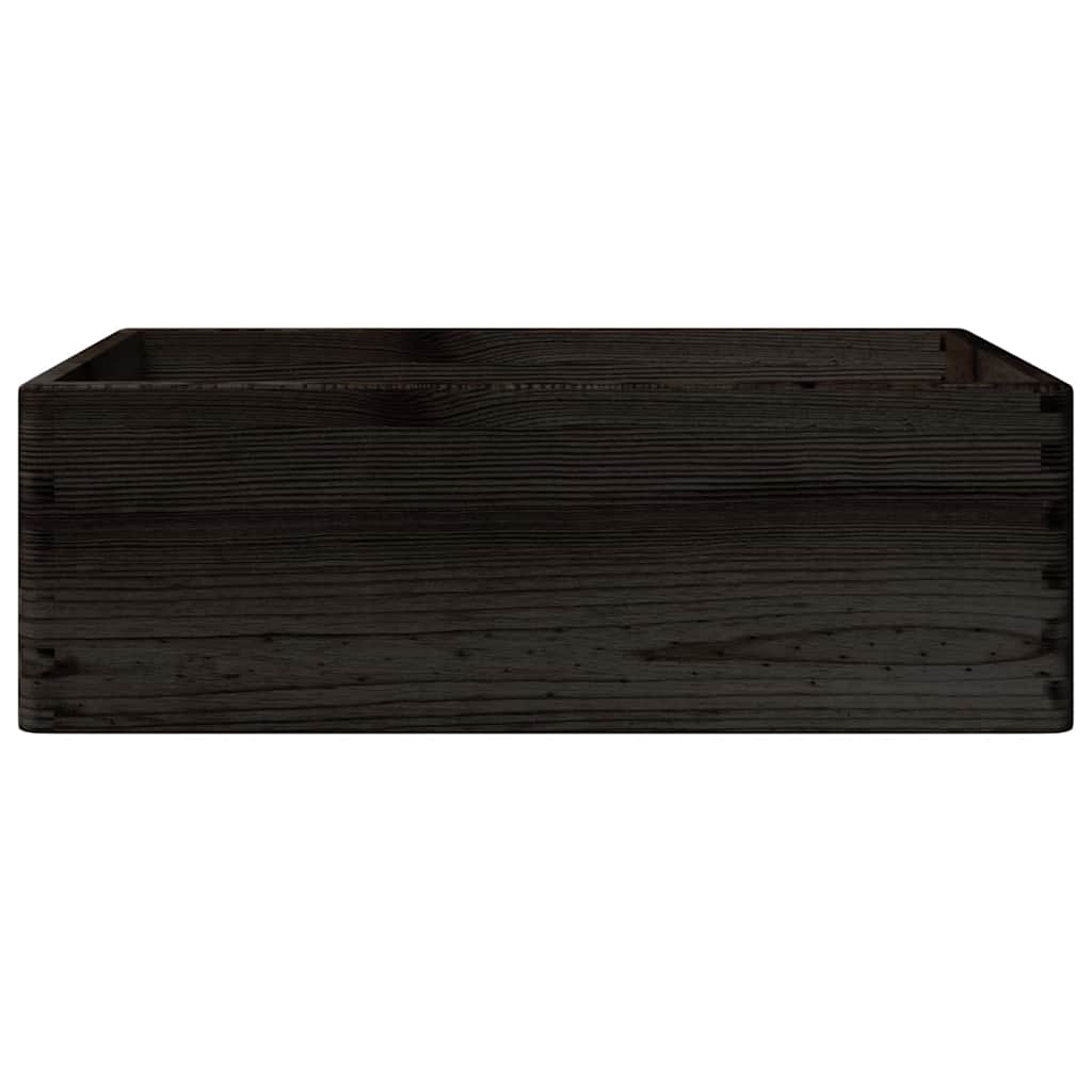 vidaXL Boîte en bois avec poignées noir 40x30x13 cm bois de pin massif