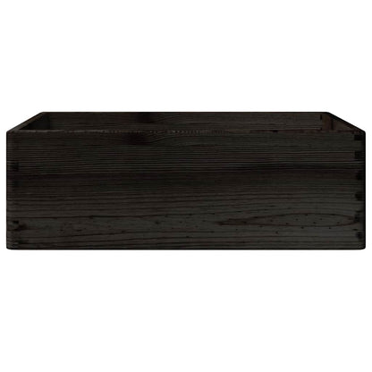 vidaXL Boîte en bois avec poignées noir 40x30x13 cm bois de pin massif