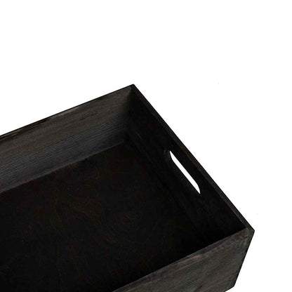 vidaXL Boîte en bois avec poignées noir 40x30x13 cm bois de pin massif