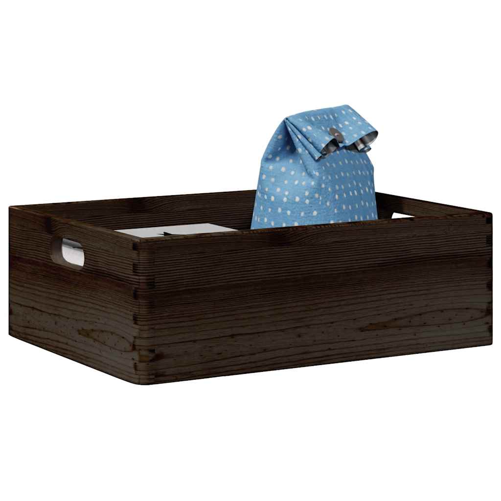 vidaXL Boîte en bois avec poignées noir 40x30x13 cm bois de pin massif
