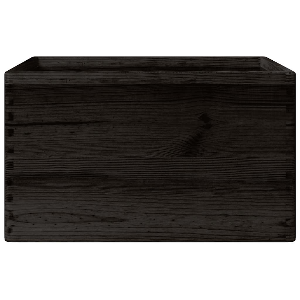 vidaXL Boîte en bois avec poignées noir 40x30x23 cm bois de pin massif