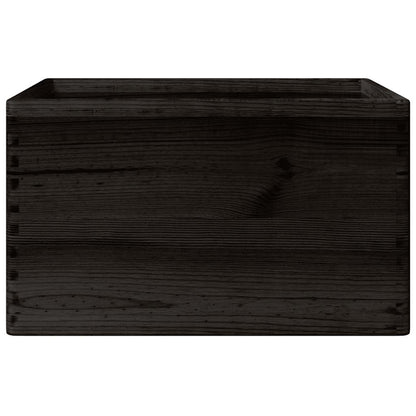 vidaXL Boîte en bois avec poignées noir 40x30x23 cm bois de pin massif