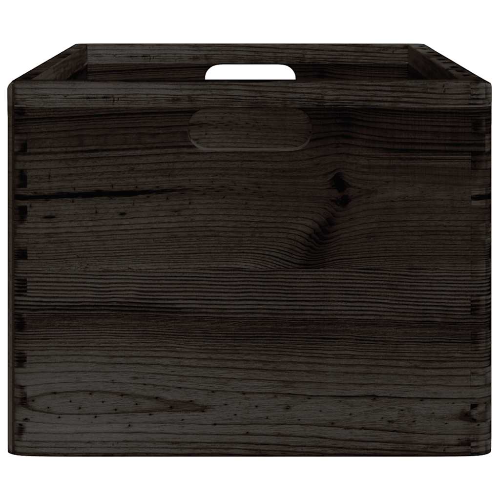 vidaXL Boîte en bois avec poignées noir 40x30x23 cm bois de pin massif