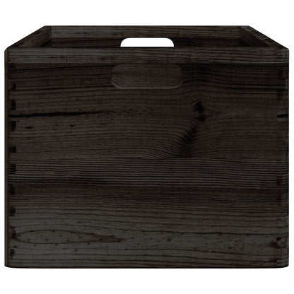 vidaXL Boîte en bois avec poignées noir 40x30x23 cm bois de pin massif