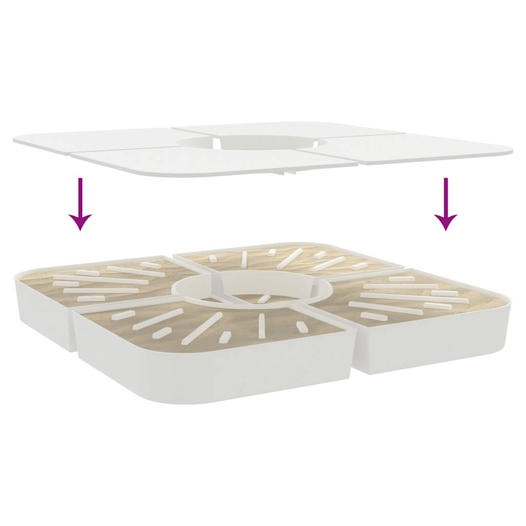 vidaXL Ensemble de base de parasol pour parasols à pied croisé 4pcs PP