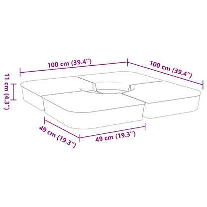 vidaXL Ensemble de base de parasol pour parasols à pied croisé 4pcs PP