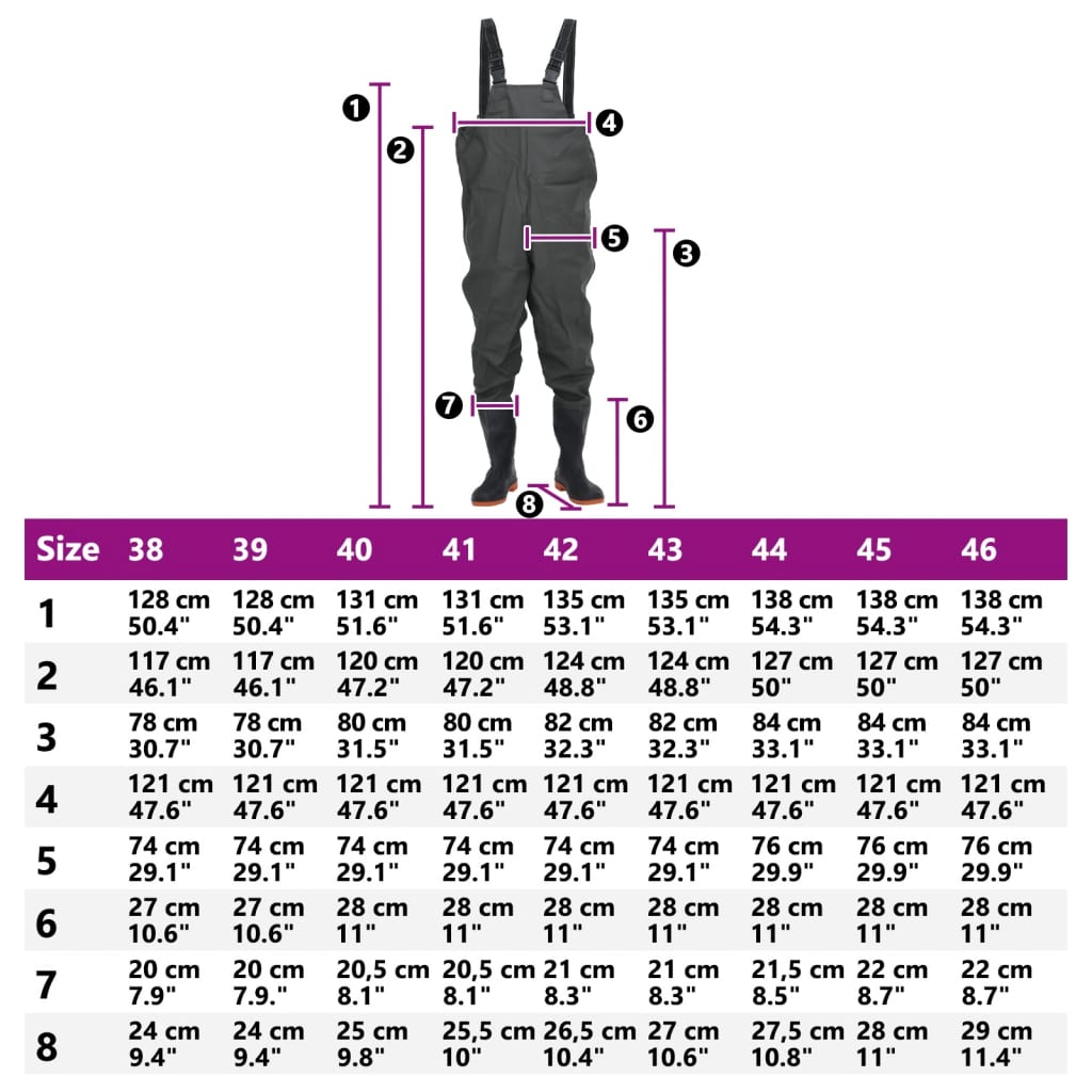 vidaXL Cuissardes avec bottes vert foncé taille 39