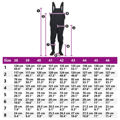 vidaXL Cuissardes avec bottes noir taille 40