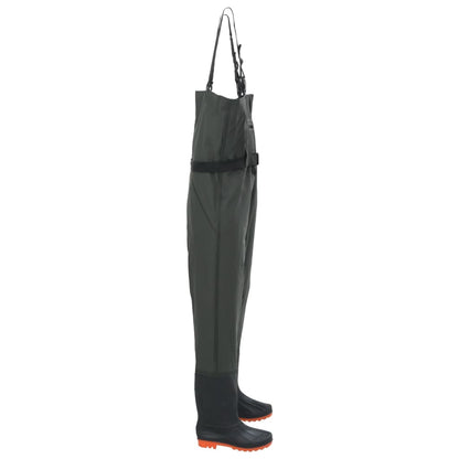 vidaXL Cuissardes avec bottes et ceinture vert foncé taille 40