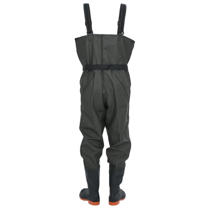vidaXL Cuissardes avec bottes et ceinture vert foncé taille 40