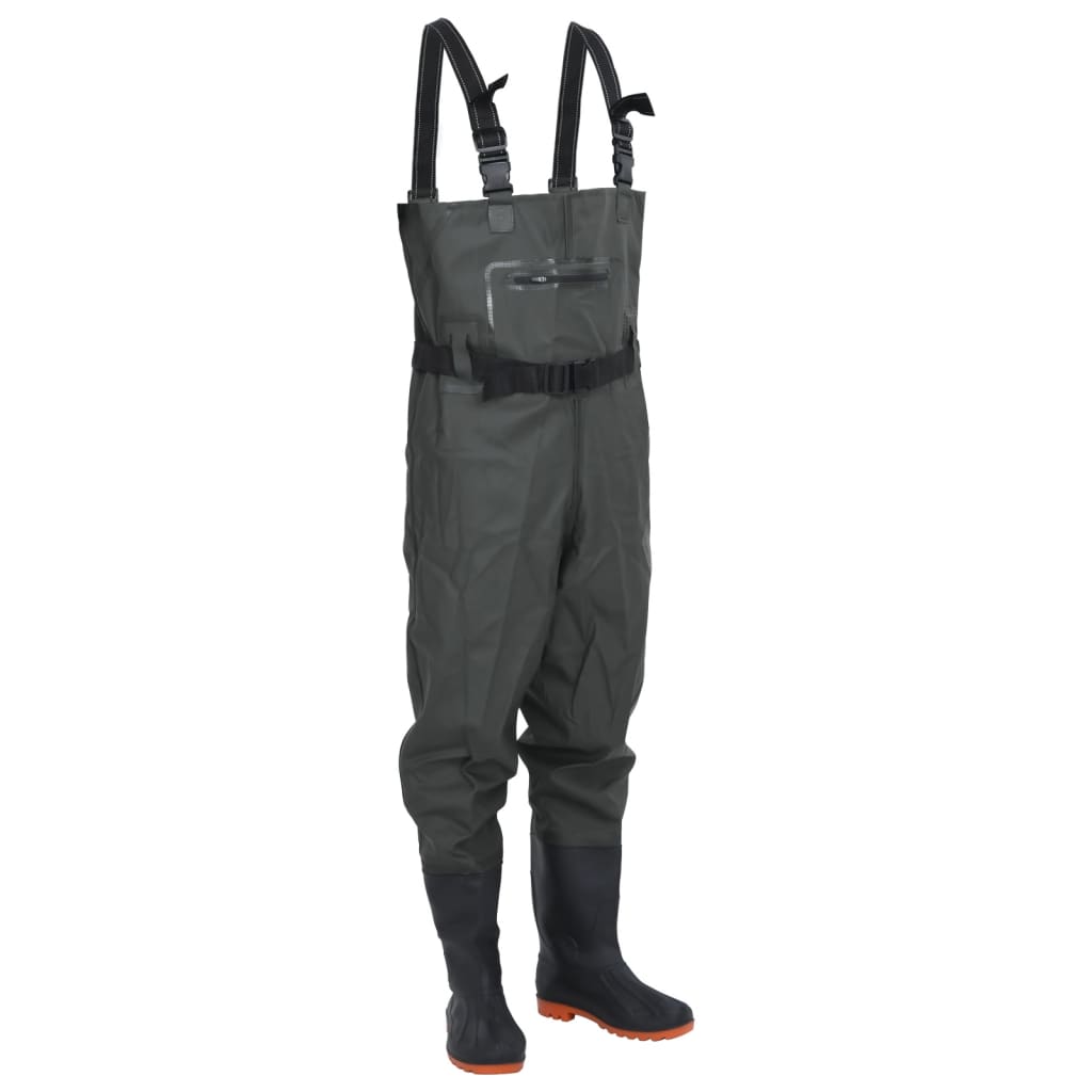 vidaXL Cuissardes avec bottes et ceinture vert foncé taille 41