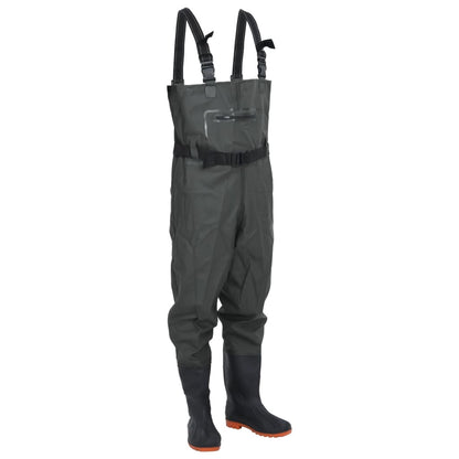vidaXL Cuissardes avec bottes et ceinture vert foncé taille 41