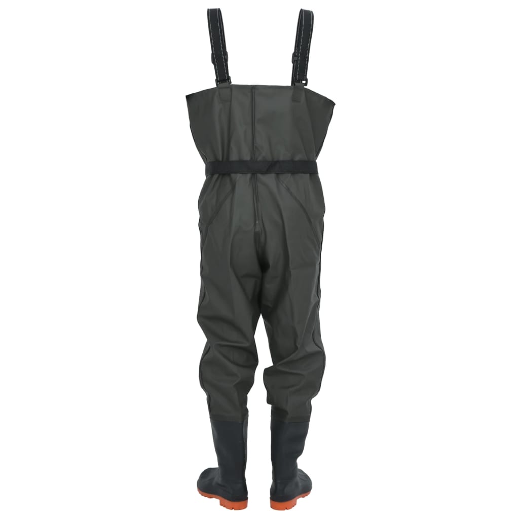 vidaXL Cuissardes avec bottes et ceinture vert foncé taille 41