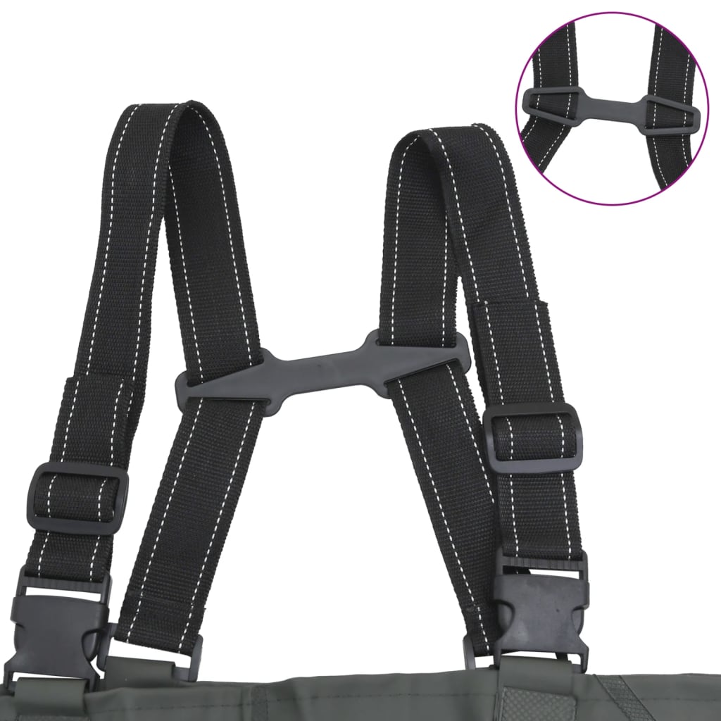 vidaXL Cuissardes avec bottes et ceinture vert foncé taille 41