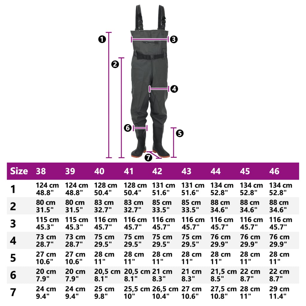 vidaXL Cuissardes avec bottes et ceinture vert foncé taille 41
